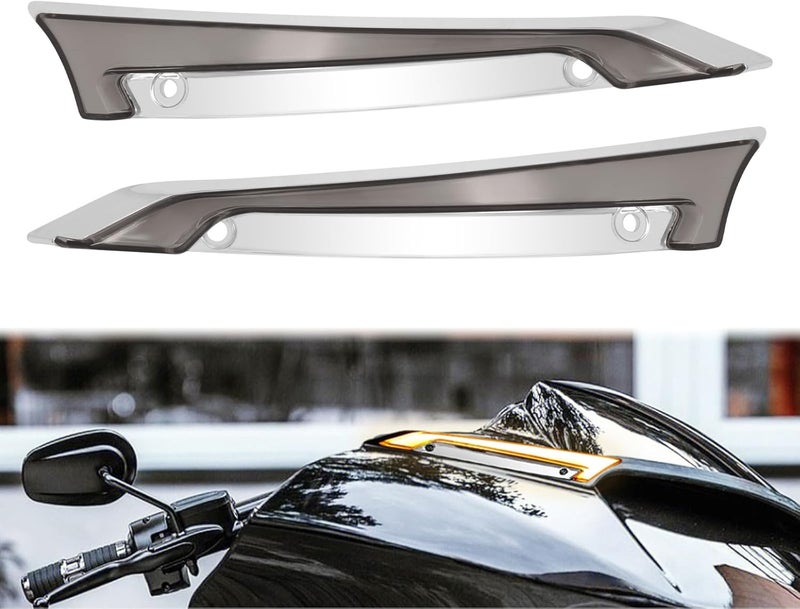 CARGLETRUE Motorcycle Windshield Trim LED Lights Windscreen Fairing Turn Signa Lamps Fit for Harley Touring Road Glide FLTRXS FLTRK FLTRX 2015-2024, Windshield LED Fit for Road Glide FLTRX 2015-up Chrome - Image 1